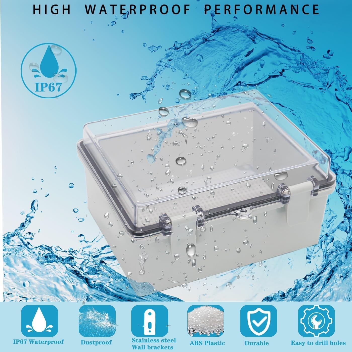 Outdoor Waterproof Electrical Box Junction Box Weatherproof IP67 ABS Plastic ..