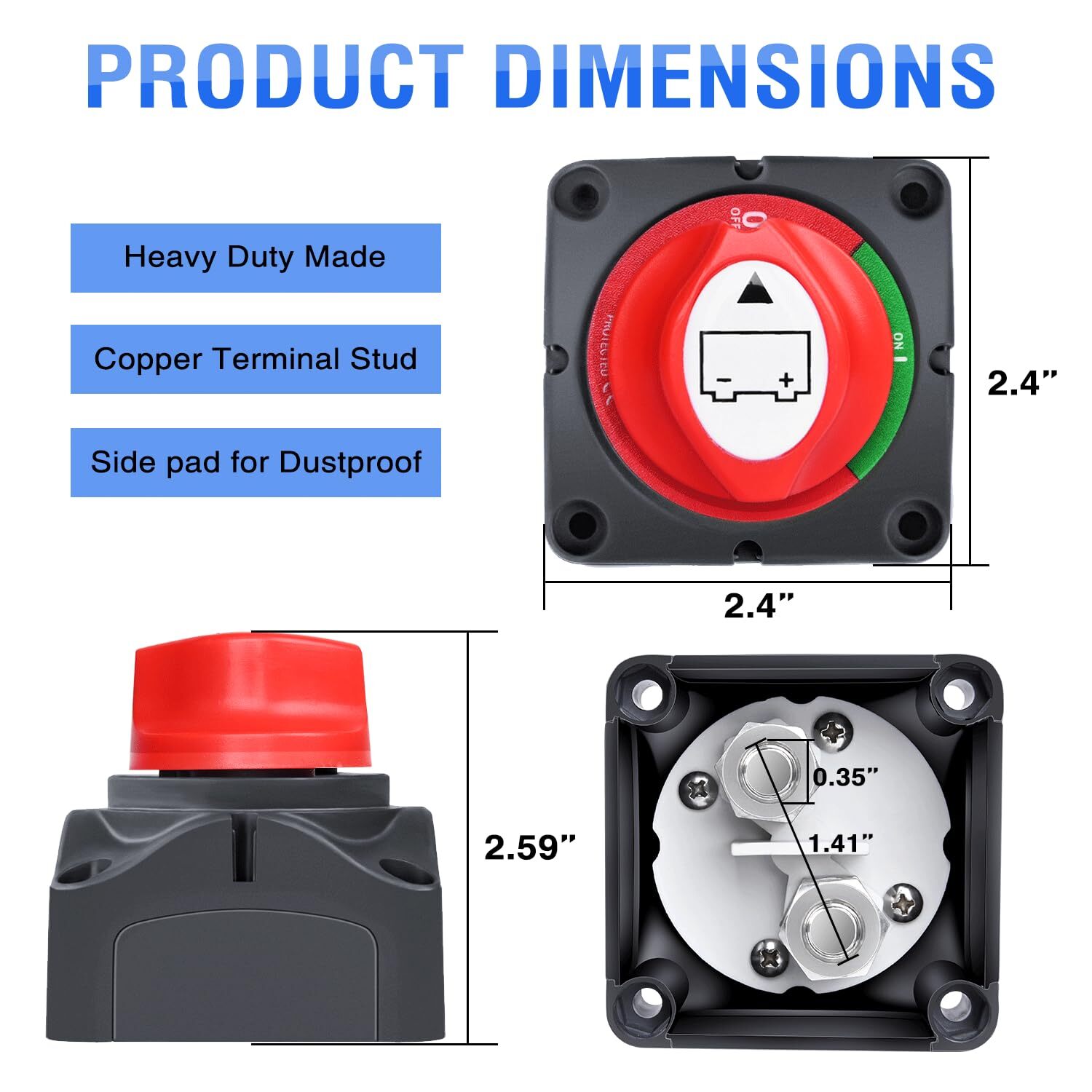 Battery Disconnect Switch Cut/Shut Off 275-1250Amp Marine Boat RV Camper 12V-48V