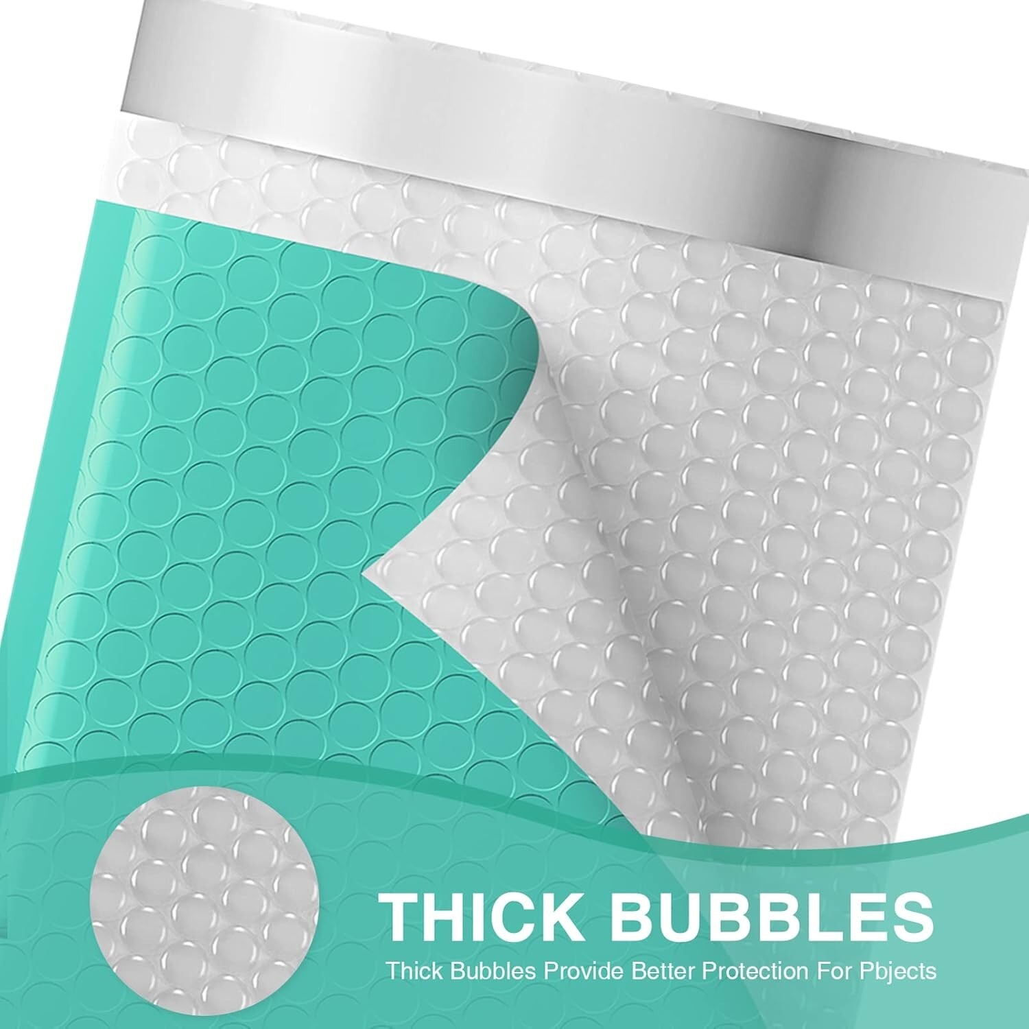 500pcs Bulk Bubble Mailers 4×8″ Small Padded Envelope Mailing Bags 4×7 Teal #000