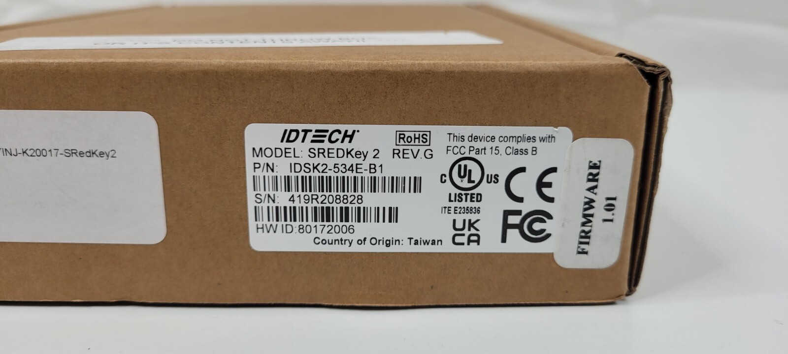 ID Tech 10-Key Keypad w/ MagStripe Reader IDSK2-534E-B1