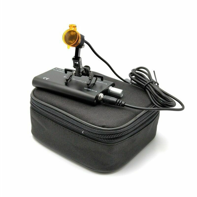 Dental Medical 3W LED Metal Clip-on Head Light with Filter & Bag Black US STOCK