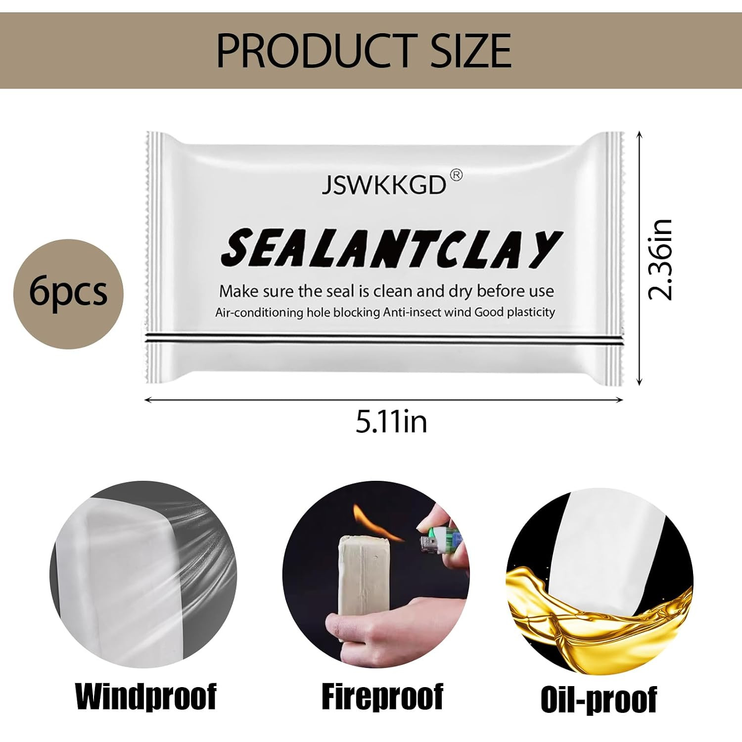 6-Pack 2026 Upgraded Sealant Mastic, Fast Drying Repair Sealant Clay, Quick