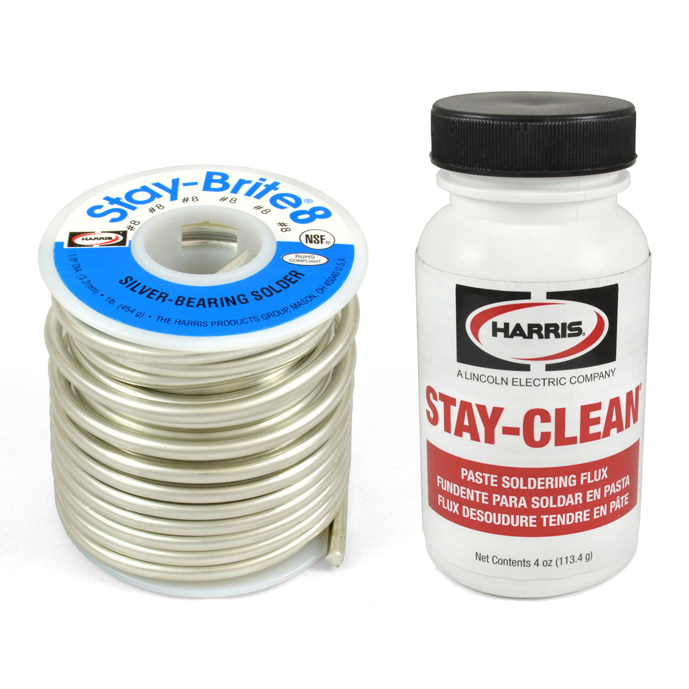 Harris Solder Kit SB861 & SCPF4 – Stay-Brite #8 Silver Bearing Solder with Flux