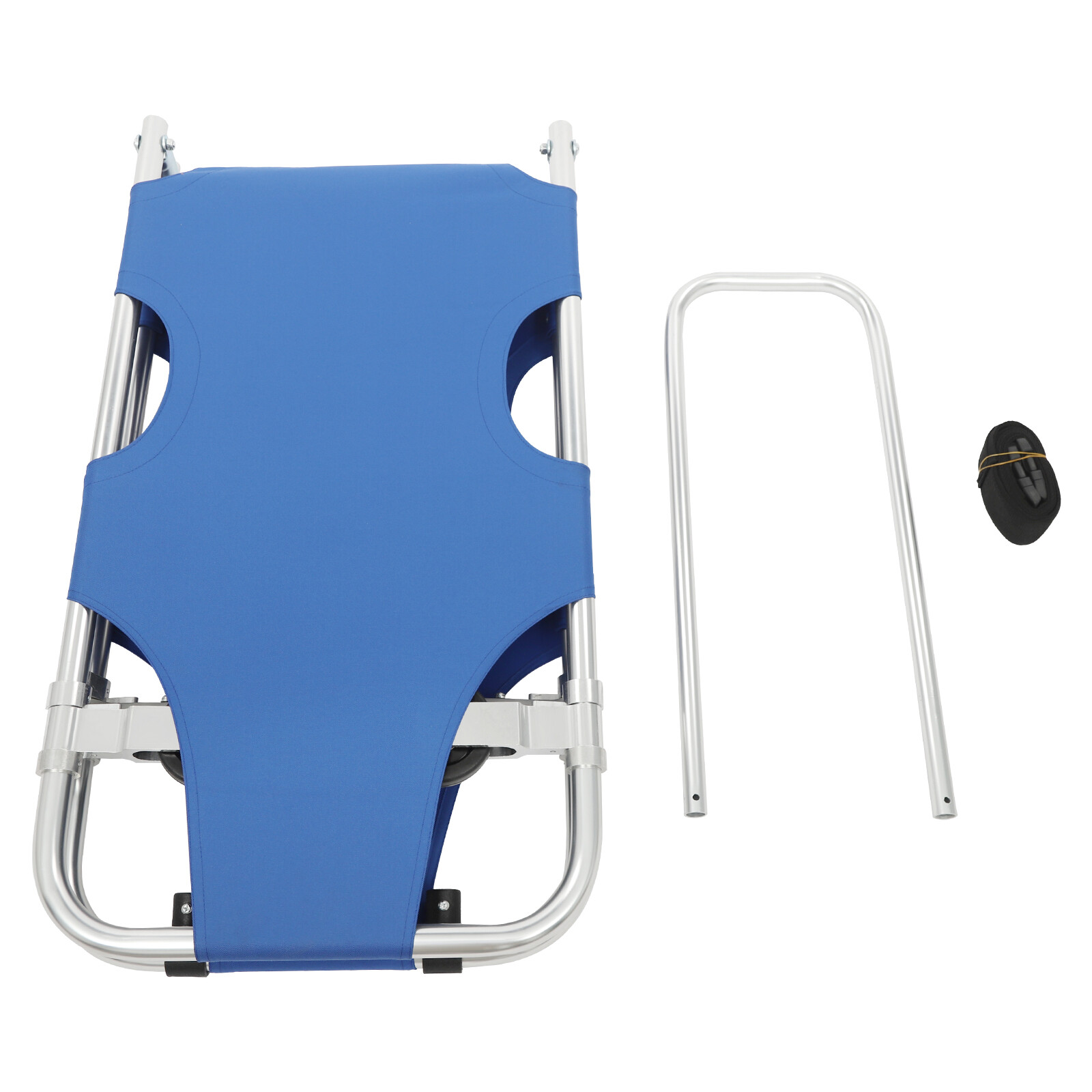 350lbs Folding Stretcher for Medical Emergency with Trolley 4 Wheels & Straps