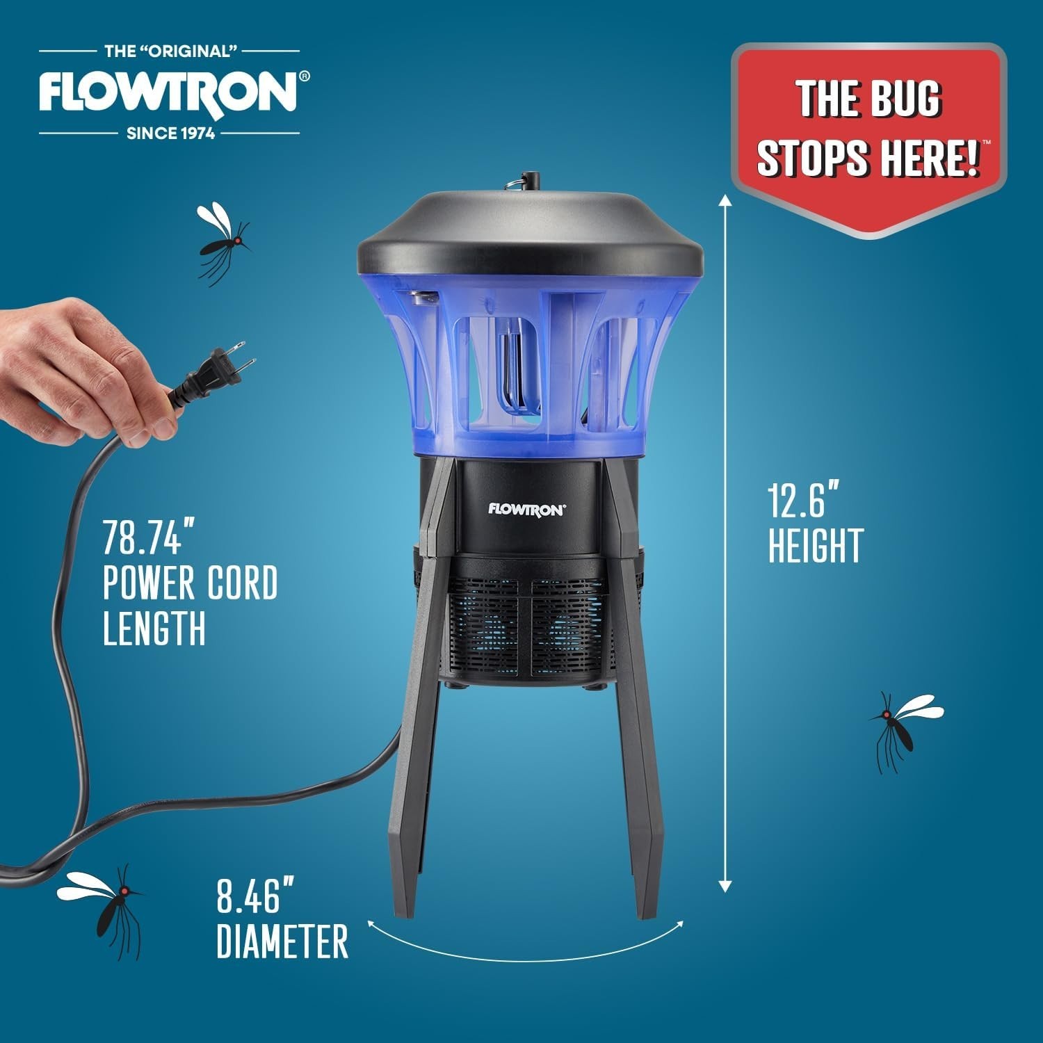 Flowtron Outdoor Bug Trap | UV Light & Powerful Fan with ½ Acre Coverage