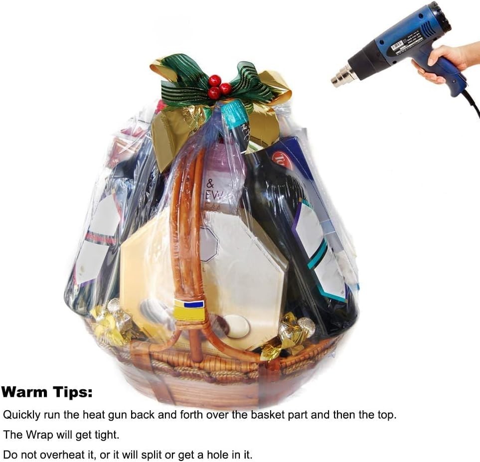 High Clarity Extra Large Shrink Wrap Bags 35×44 – Perfect for Holidays & Events