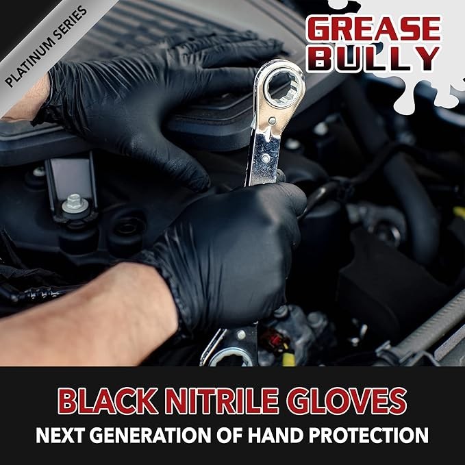 Grease Bully Nitrile Gloves – 6MIL – Black – 1 Box