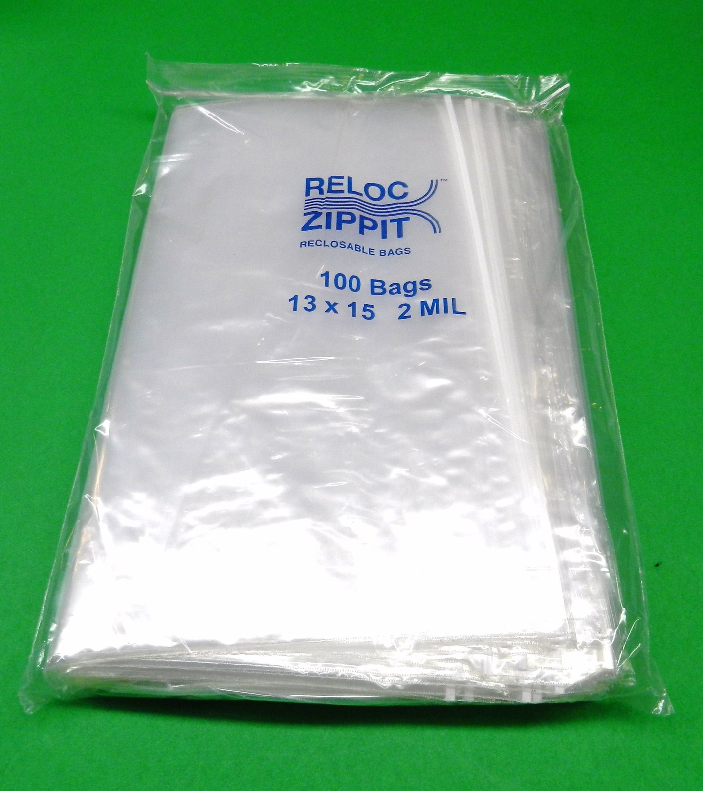 Large Reloc Zippit 13 x 15″ Clear Reclosable Bags Top Lock 2mil Jumbo Size 100pc