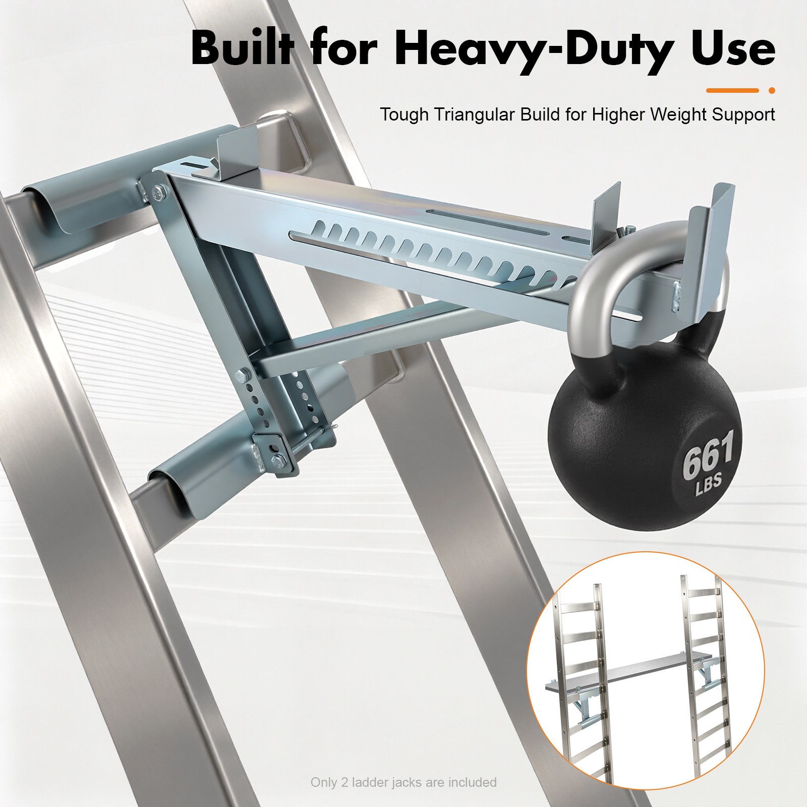 Pair of Heavy Duty Ladder Jacks 661lbs Capacity Scaffolding Bracket 2 Pcs US