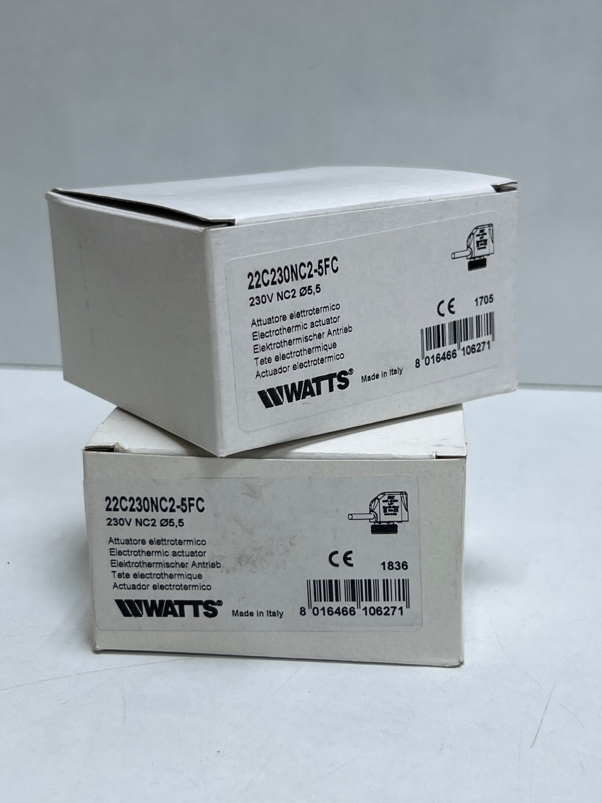 (lot 2 PCs) Watts 22C230NC2-5FC Actuator 230V NC2 Actuator