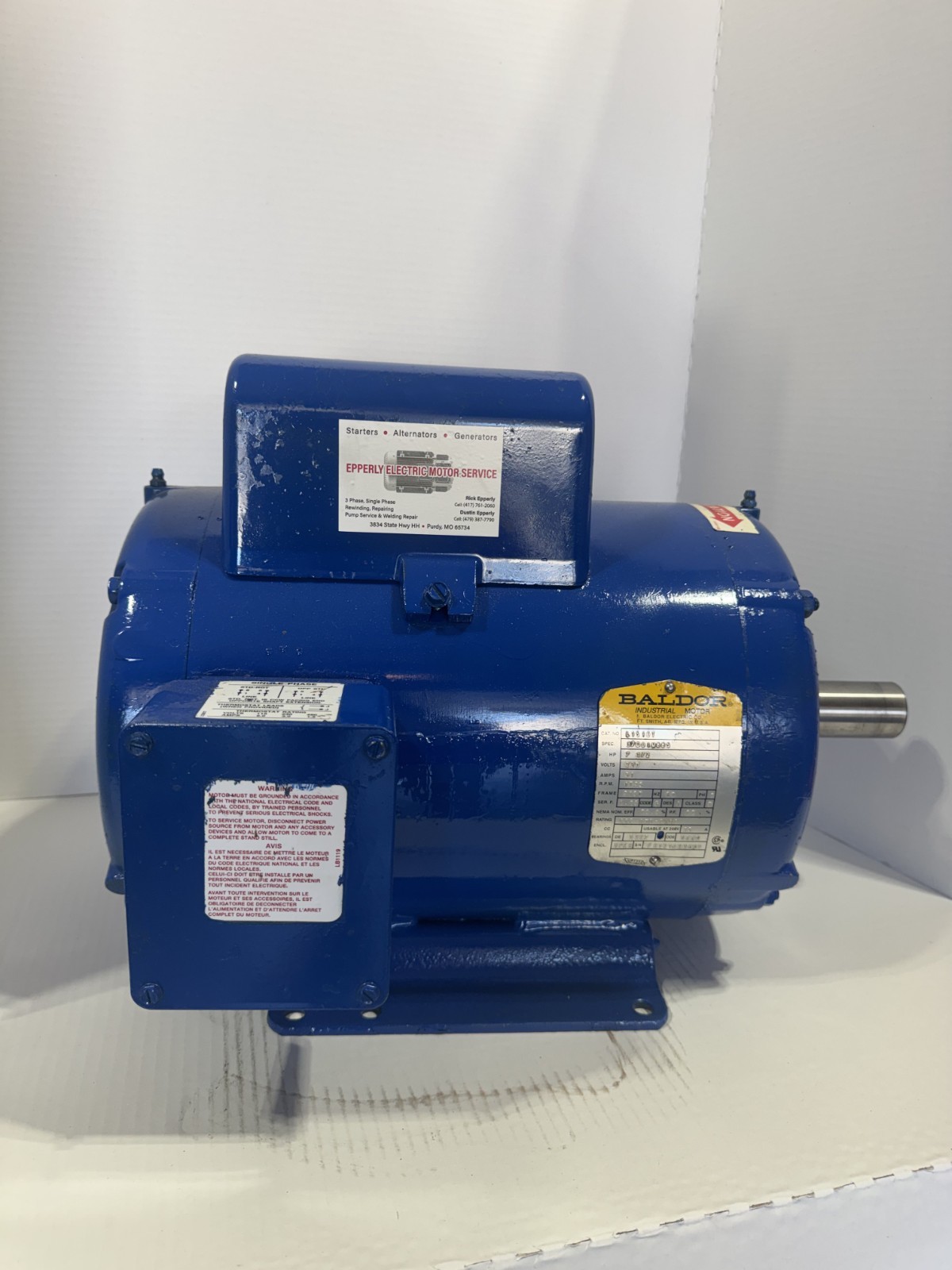 Heavy Duty 7.5 HP Baldor Electric Motor