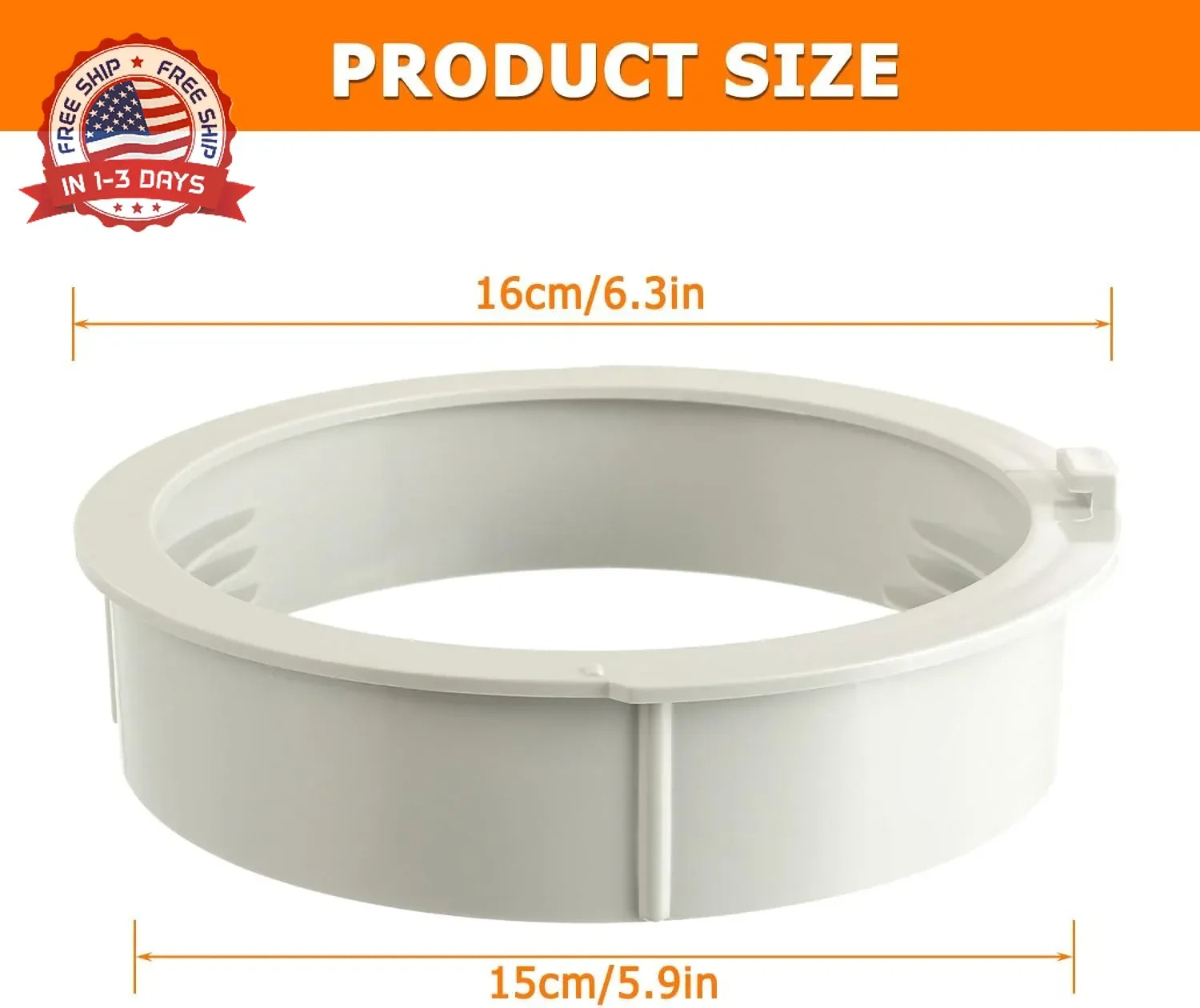 Portable AC Exhaust Hose Coupler 5.9 inch, Air Conditioner Unit Vent Tube Connec