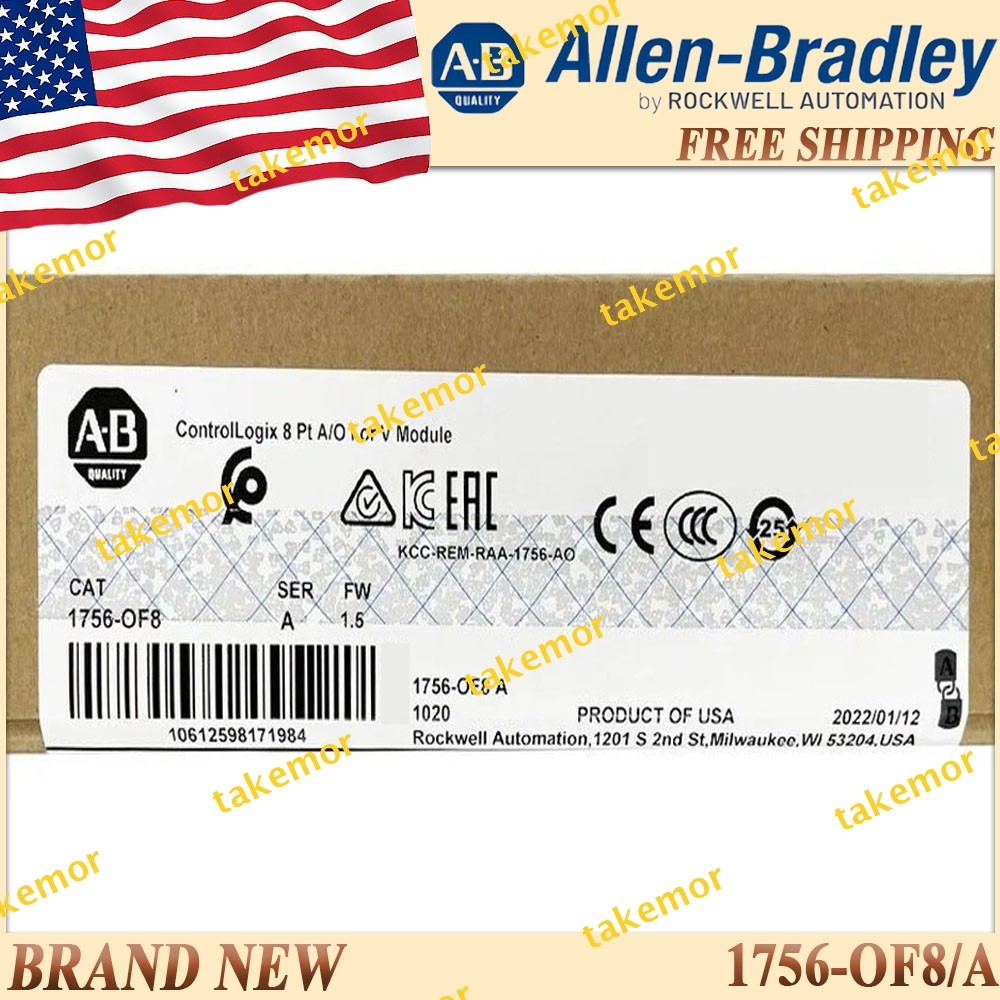 Factory Sealed AB 1756-OF8/A ControlLogix 8 Pt A/O I or V Module US