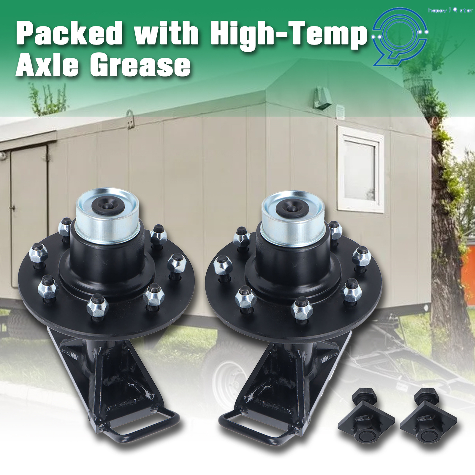 Shipping Container Wheels 8×6.5 Lug Bolt-On Spindle Kit with Handle