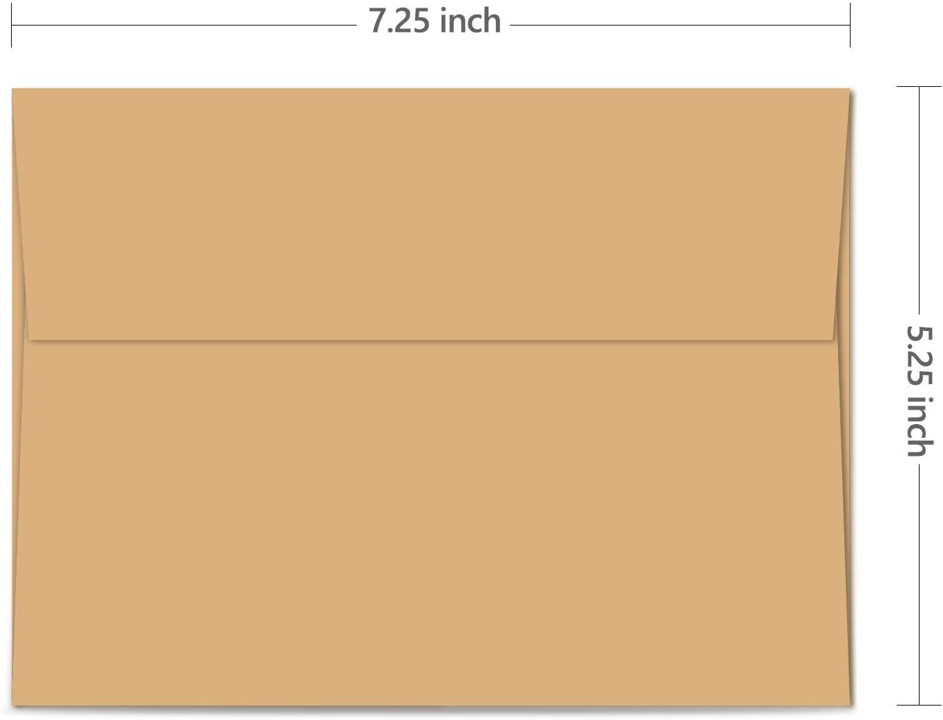 A7 Printable Brown Kraft Envelopes 5×7 250 Pack, Ohuhu A7 5-1/4 x 7-1/4 Inch