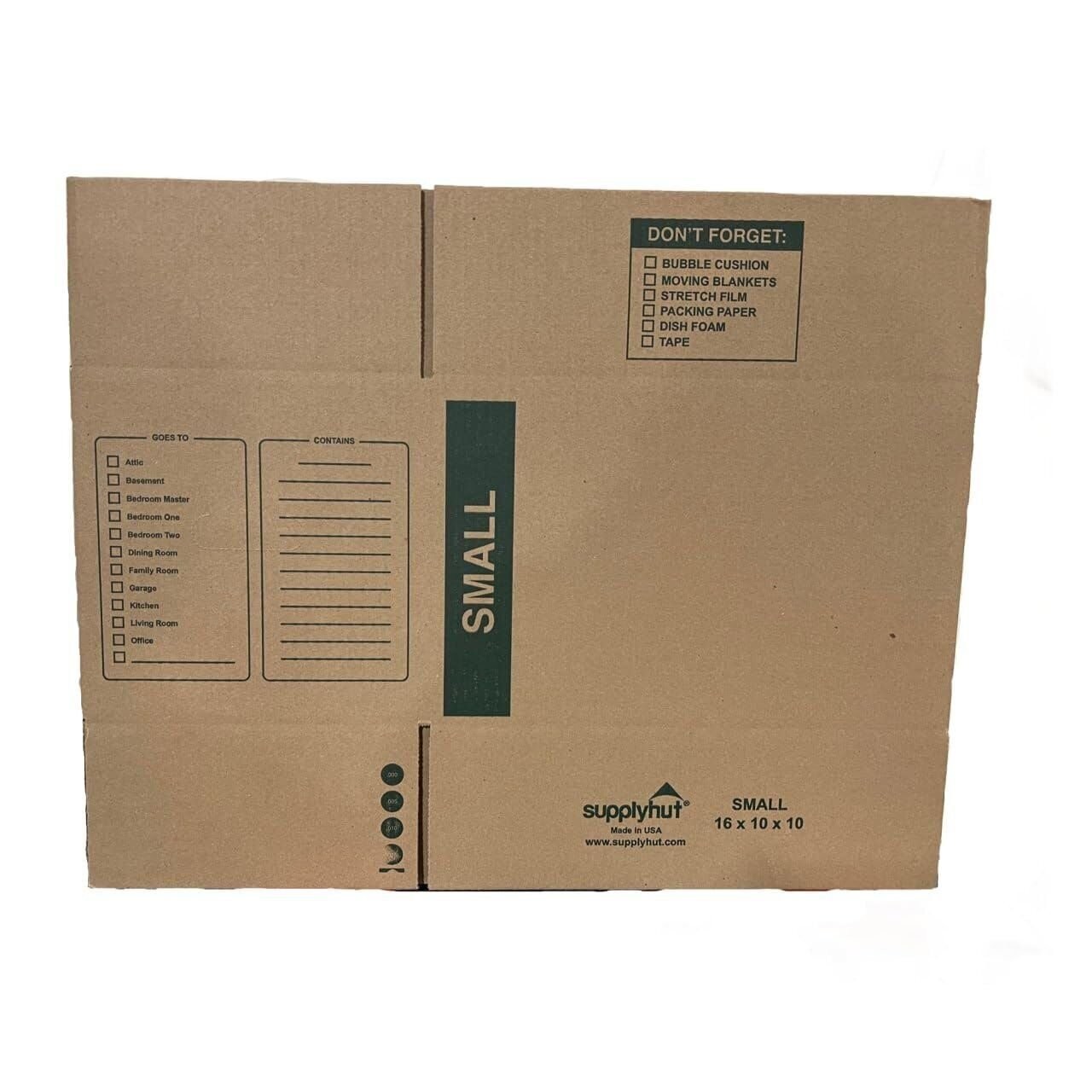 50 – Pack Small Cardboard Moving Boxes 16x10x10 32 ECT With Handles