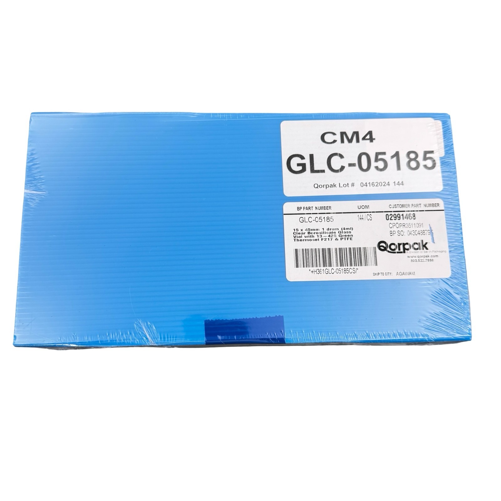 Qorpak GLC-05185 Clear Borosilicate Glass Vials – 144 Count Case 15X45MM