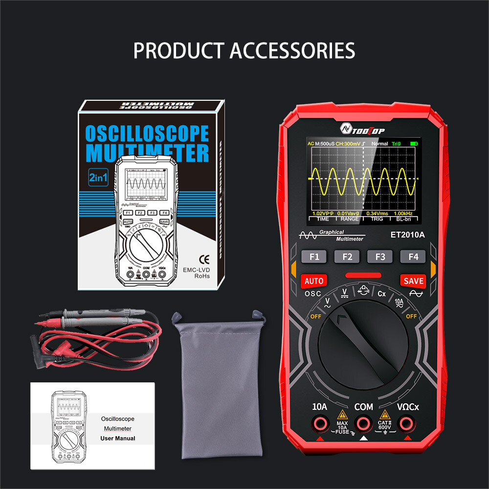 2in1 Oscilloscope Multimeter Digital Display Handheld Oscope Meter 1Mhz E3I8 28