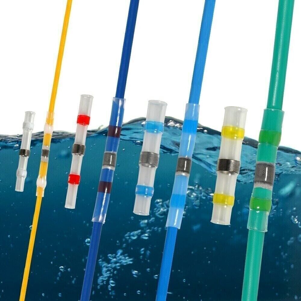 1000-50 Seal Solder Sleeve Heat Shrink Waterproof Butt Wire Connectors Terminals