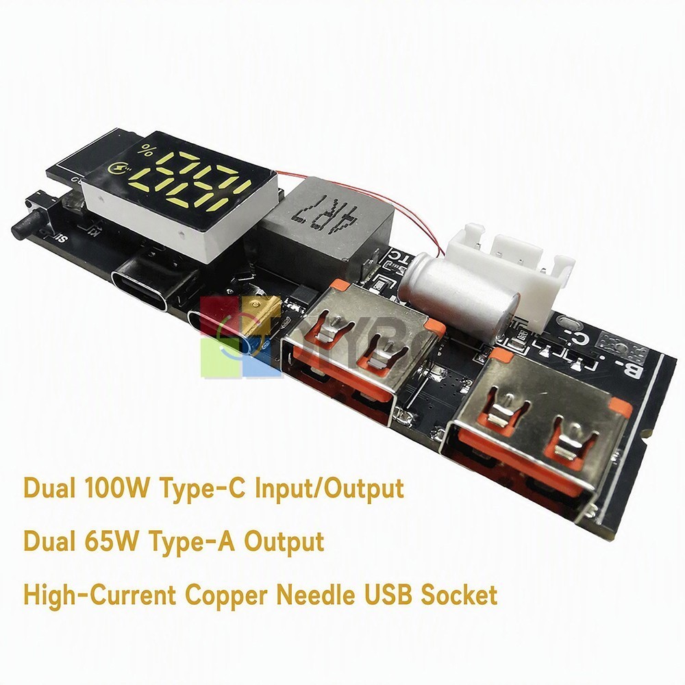 100W Bidirectional Fast Charge Power Bank Module TFT Color Display Motherboard