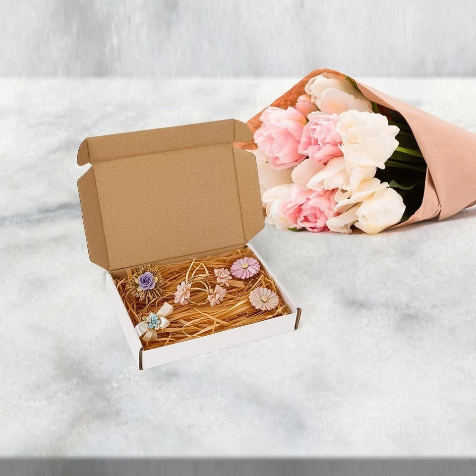 6X4X1 Shipping Boxes Set of 100, White Small Corrugated Cardboard Box,Mailer Box