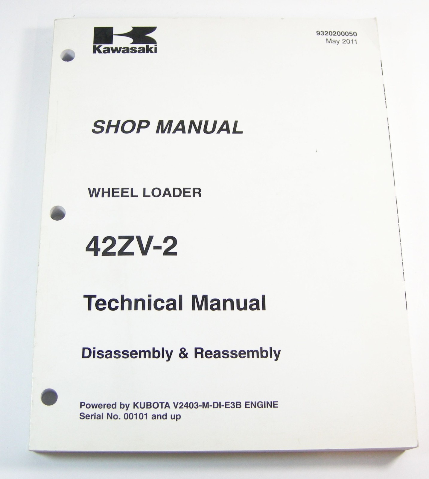 KCM Kawasaki 42ZV-2 Wheel Loader Technical Shop Service Repair Manual 00101 Up