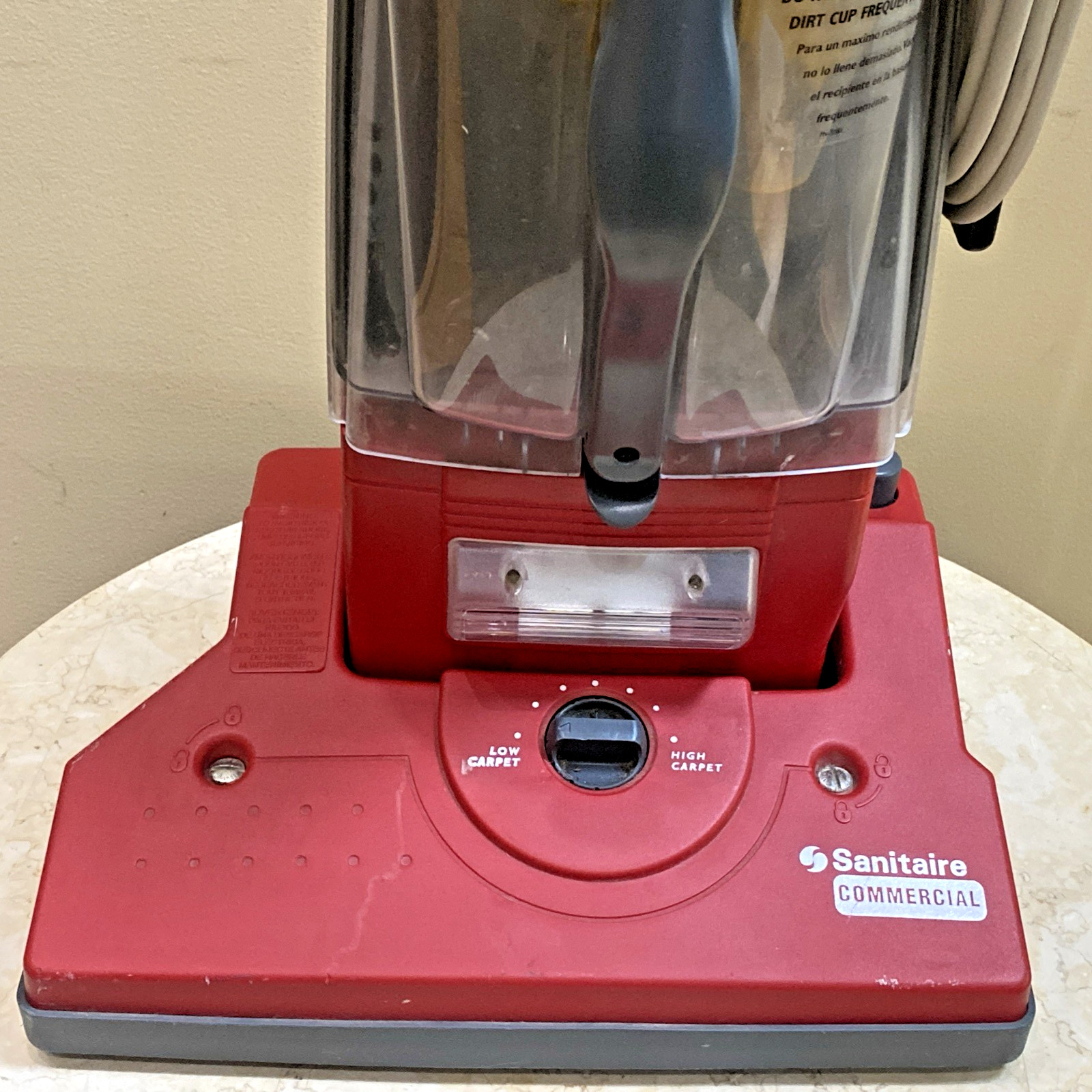 Sanitaire Commercial True HEPA Cyclonic System Upright Vacuum, Red