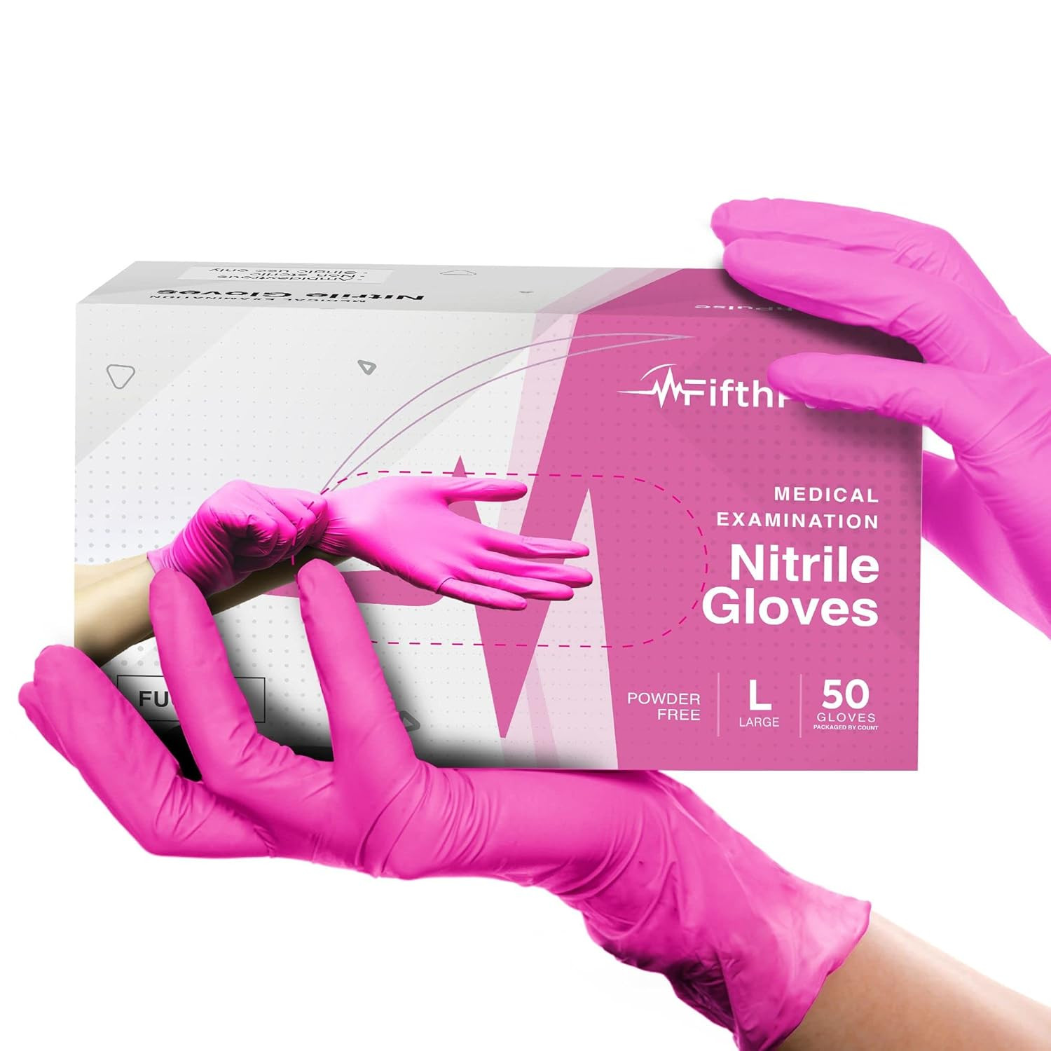 Fuchsia Hot Pink Nitrile Disposable Gloves – 50 Count – 3 Mil Nitrile Gloves …