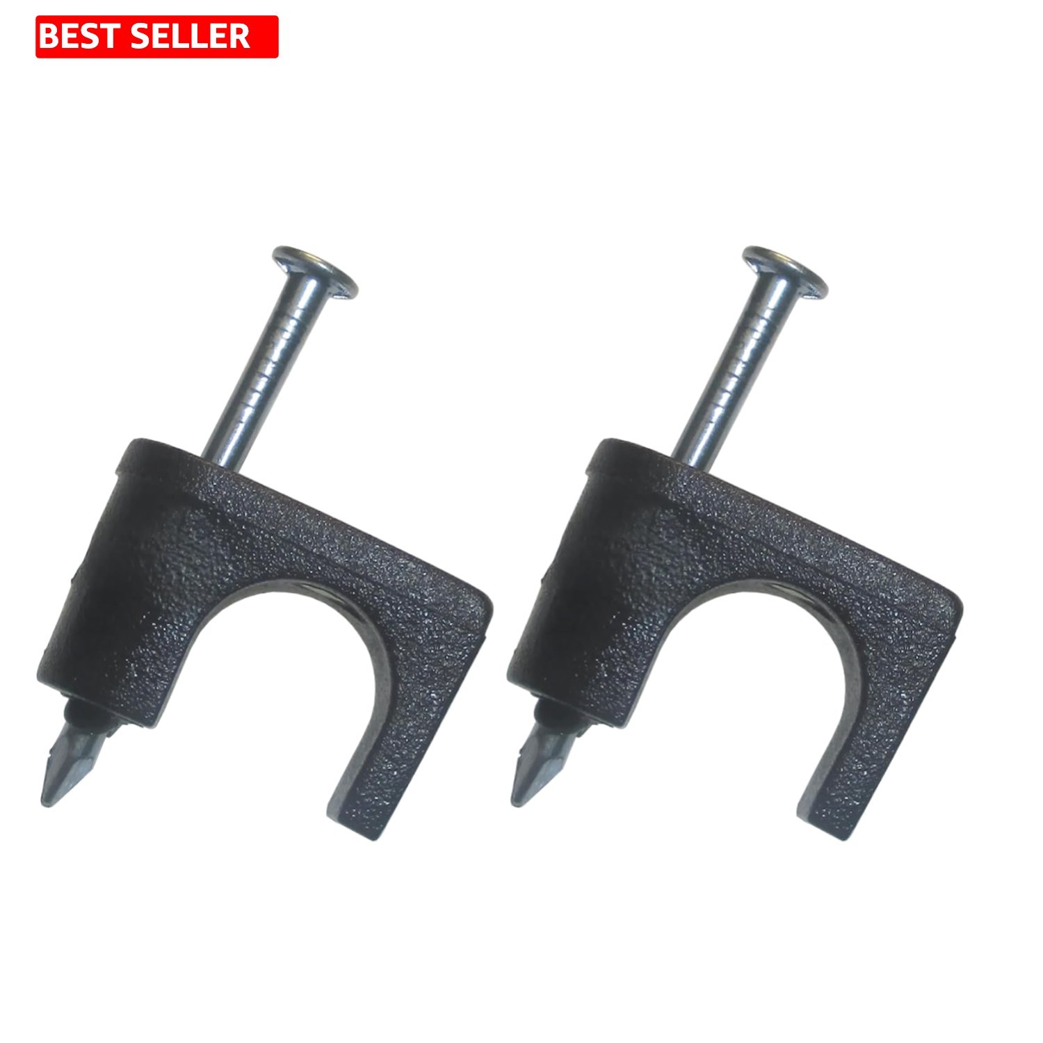 Heavy-Duty 1/4 Inch Black Coaxial Staples – 100 Pack for Indoor and Outdoor Use