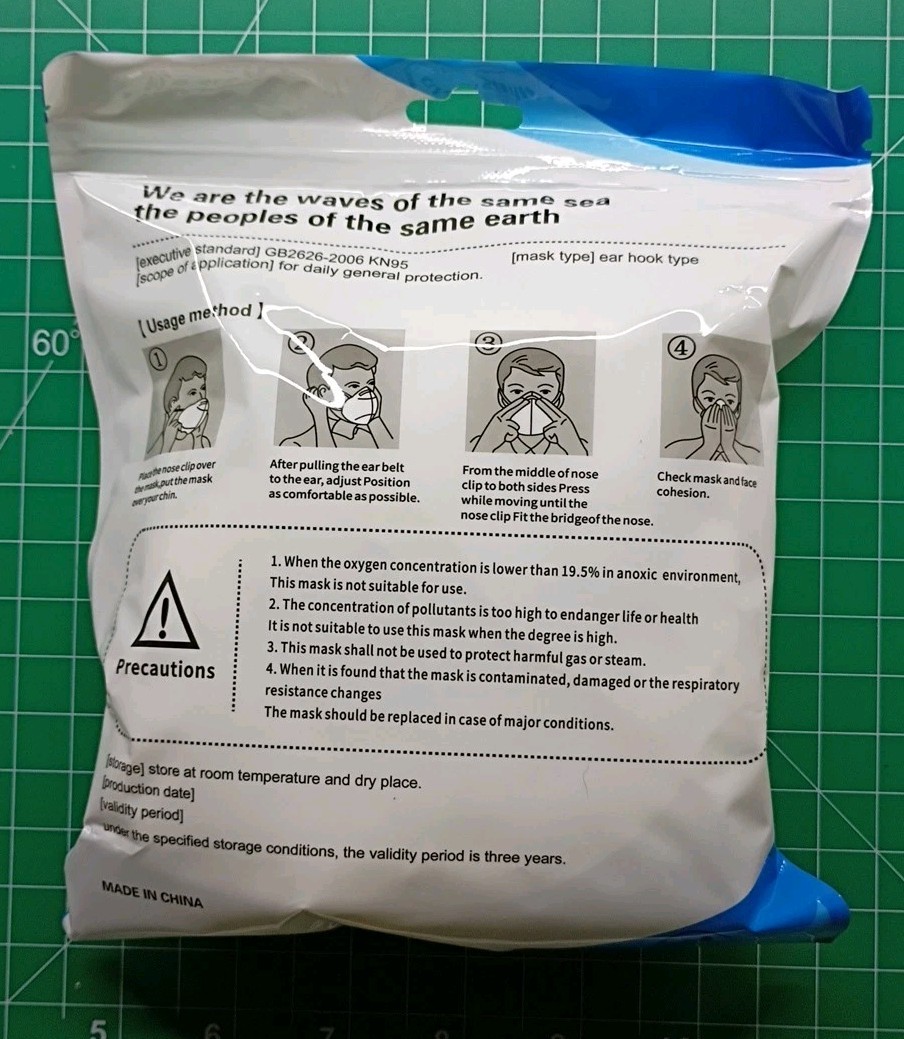 KN95 Face Mask Cover Disposable Daily General Proctection 10 pcs 1 Pack BFE95%