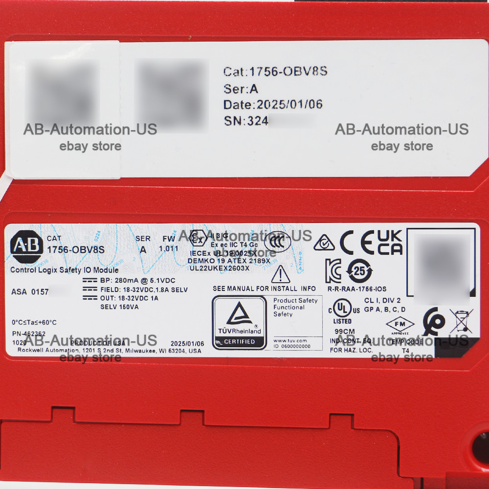 New Allen Bradley 1756-OBV8S ControlLogix 8 Pts Safety Output Module