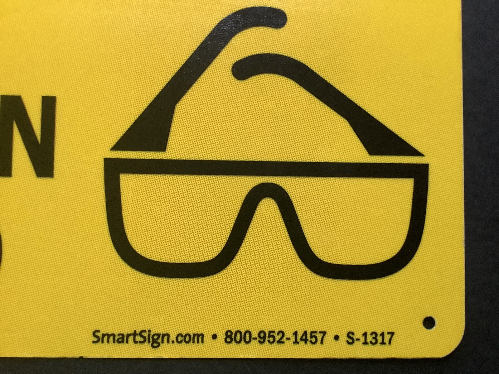 SmartSign Caution Eye Protection Required Sign Aluminum 10″ x 14″ Yellow Black