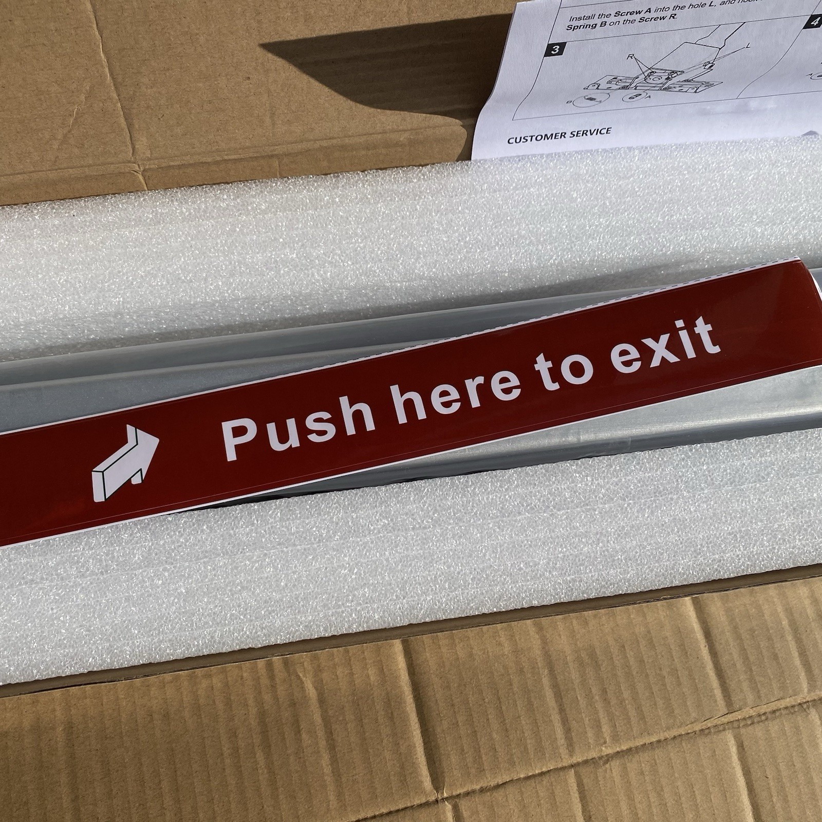 Commercial Panic Bar with Vertical Rod 32-48 in Push Exit Device Stainless Steel