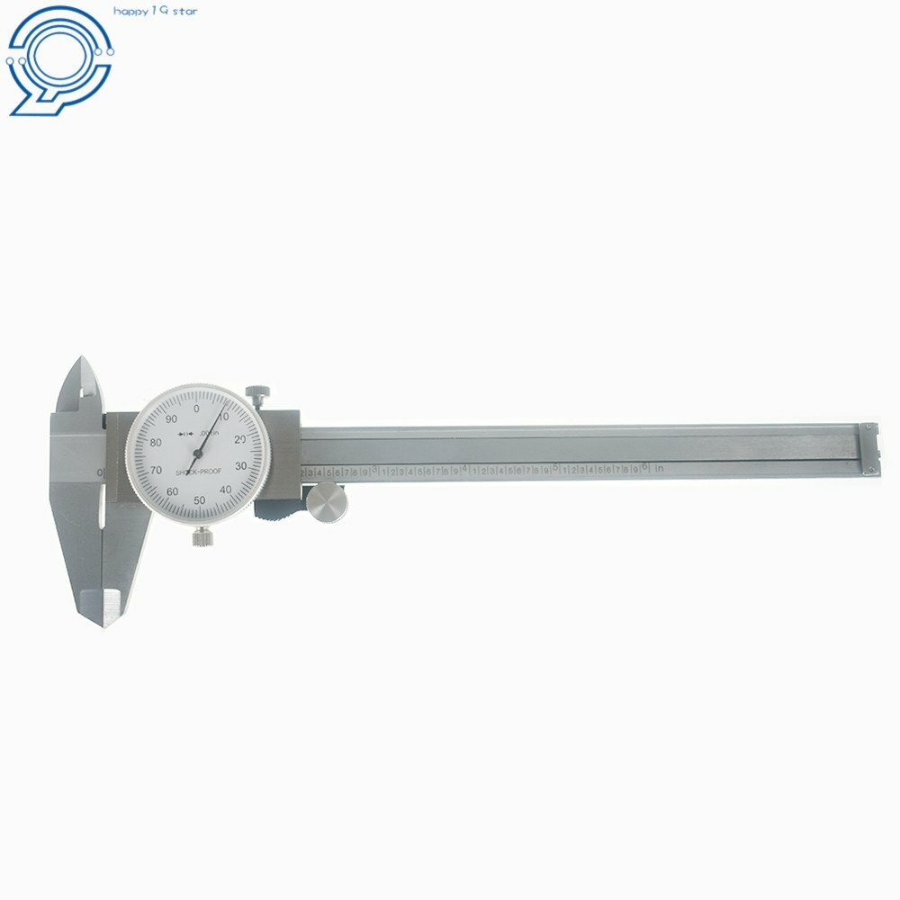 6 Inch Dial Caliper Stainless Steel Shockproof Gauge 0.001″ Of One Inch.