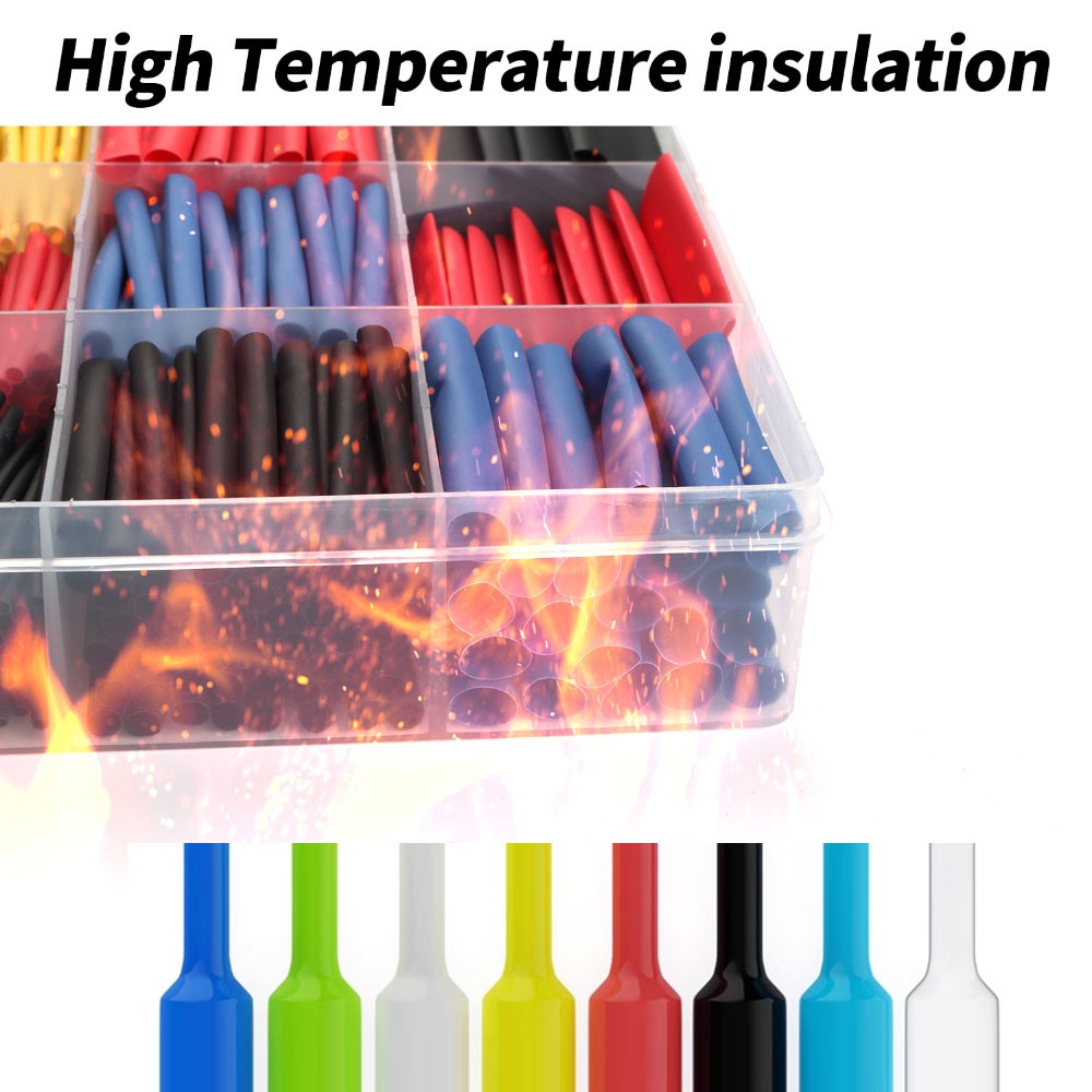 560 Pcs HEAT SHRINK Tubing Sleeve 2:1 Shrinkable Tube Wire Cable Assortment Kit