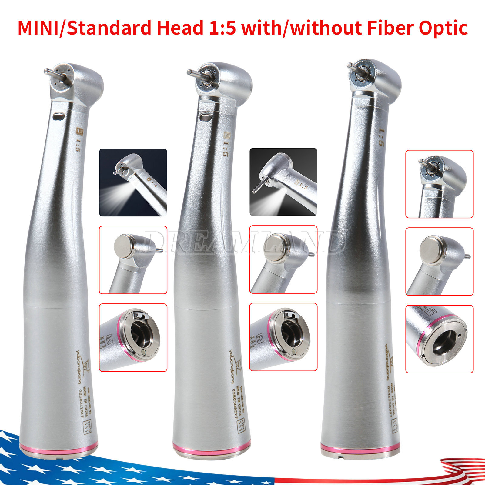 SEASKY Dental High Speed Handpiece /1:5 Increasing Electric Contra Angle Red ds