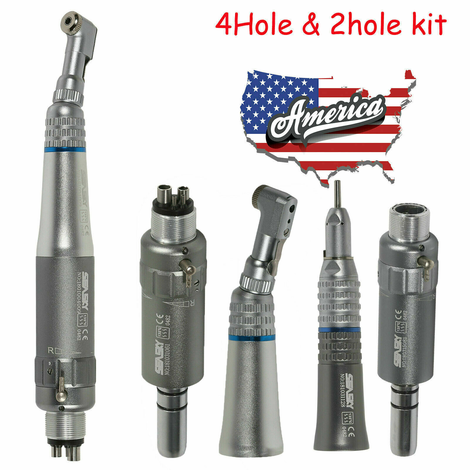 NSK Style Dental Slow Low Speed Handpiece Straight Contra Angle Air Motor 4/2H