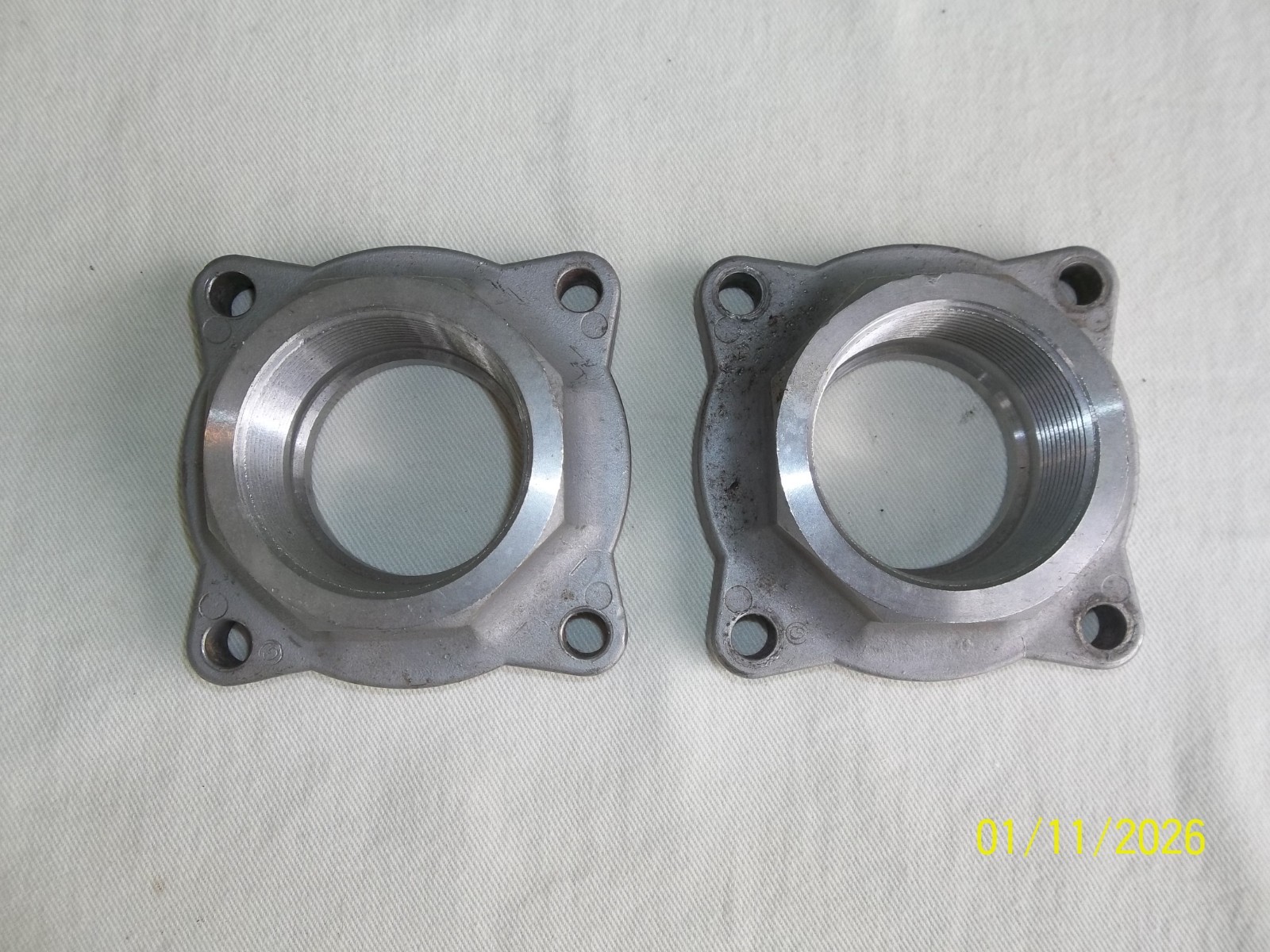 Pair of 4-BOLT PIPE THREADED FLANGE 2-1/4″ Diameter Bracket Mounts