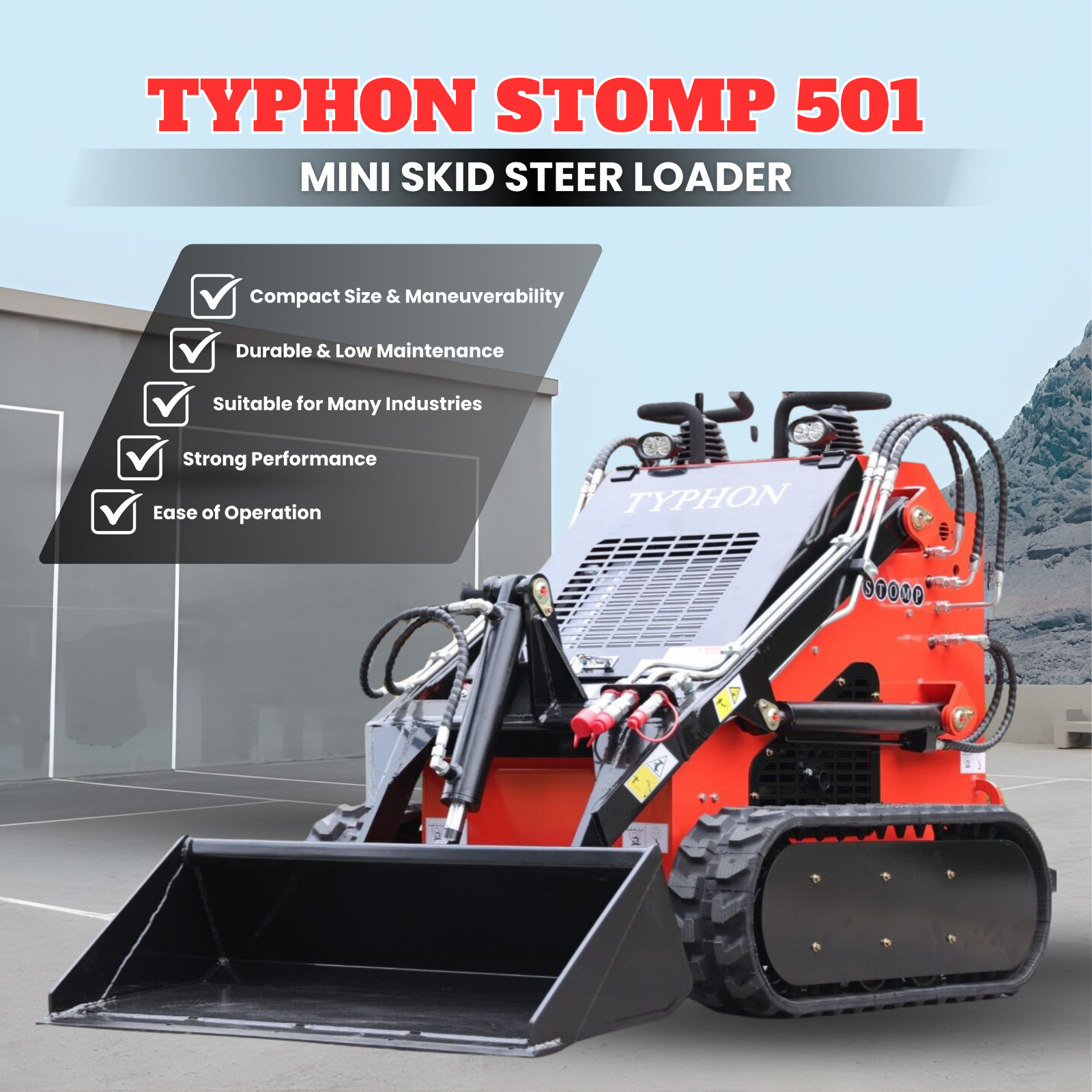 TYPHON STOMP Skid Steer Tracked EPA 23HP Briggs & Stratton Gas 3-Pumps FREE SHIP