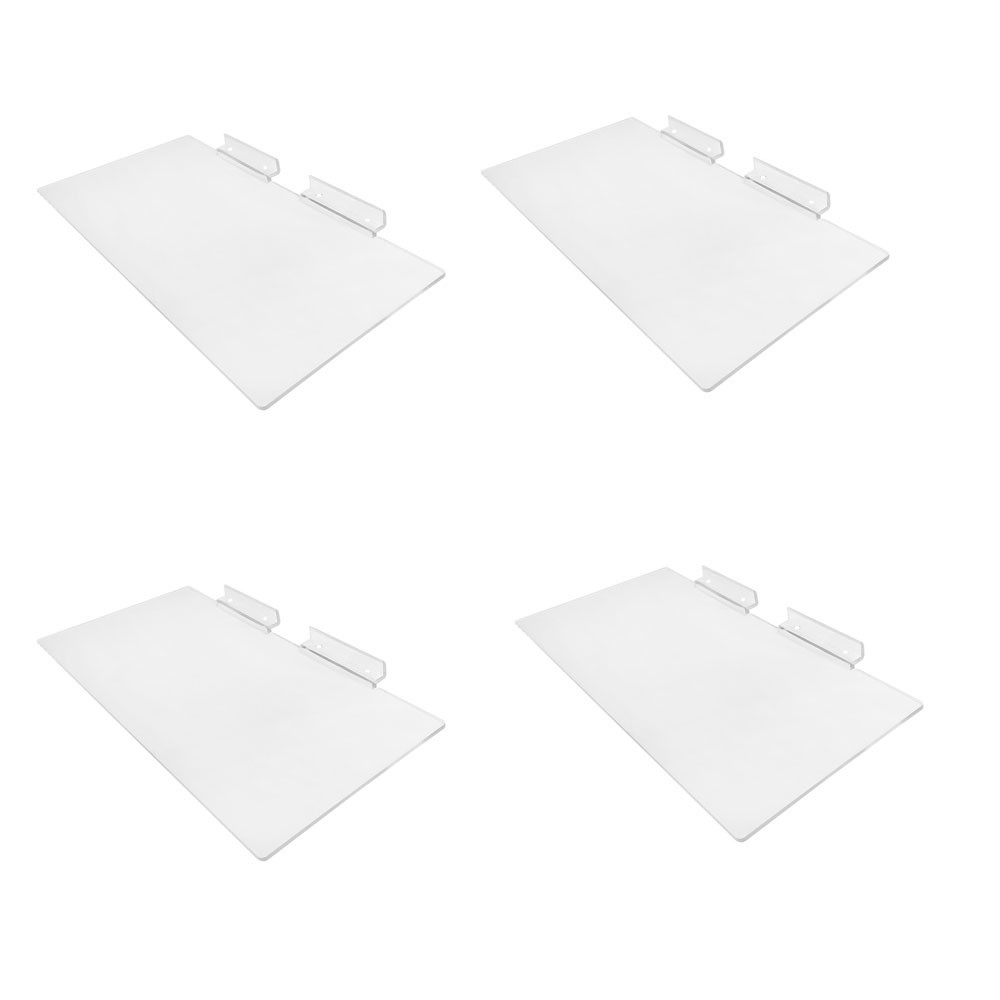 4 Pc Slatwall 12” x 6” Flat Styrene Clear Shoe Shelf Acrylic Display Fixture