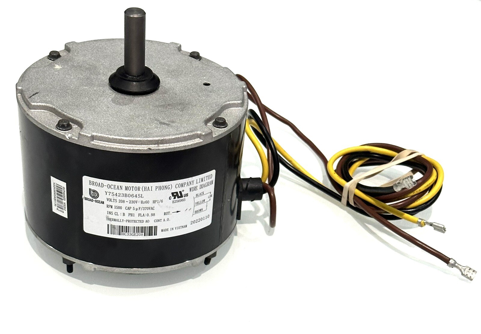 BROAD-OCEAN Y7S423B064SL 1/6 HP 208/230V 1500 RPM MOTO