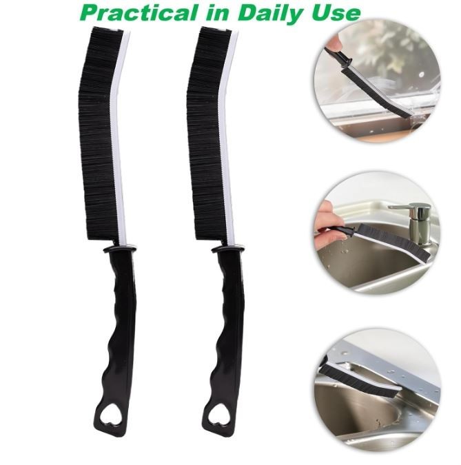 9 PACK! Crevice Cleaning Brush Curved Scrubber Hard Bristle Grout Cleaner Window