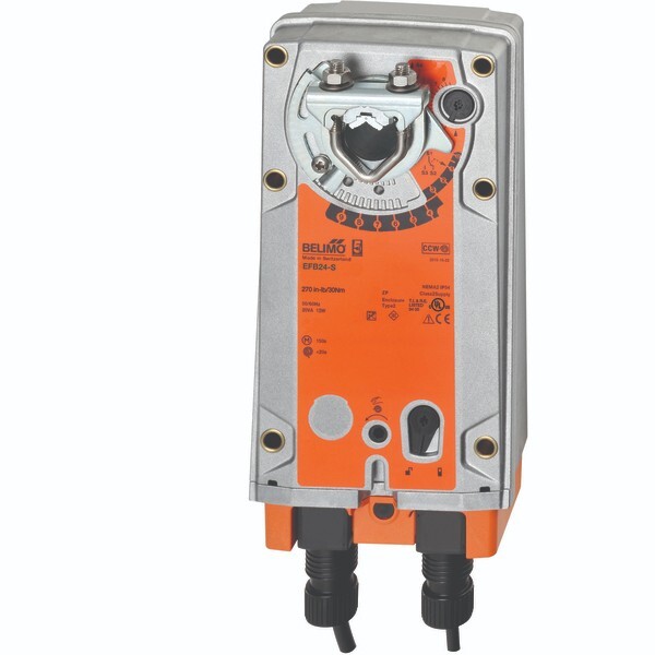 EFB24-S – NEW | Belimo | Actuator,, 270 in-lb, Spring Return, 24V, On/Off, SW