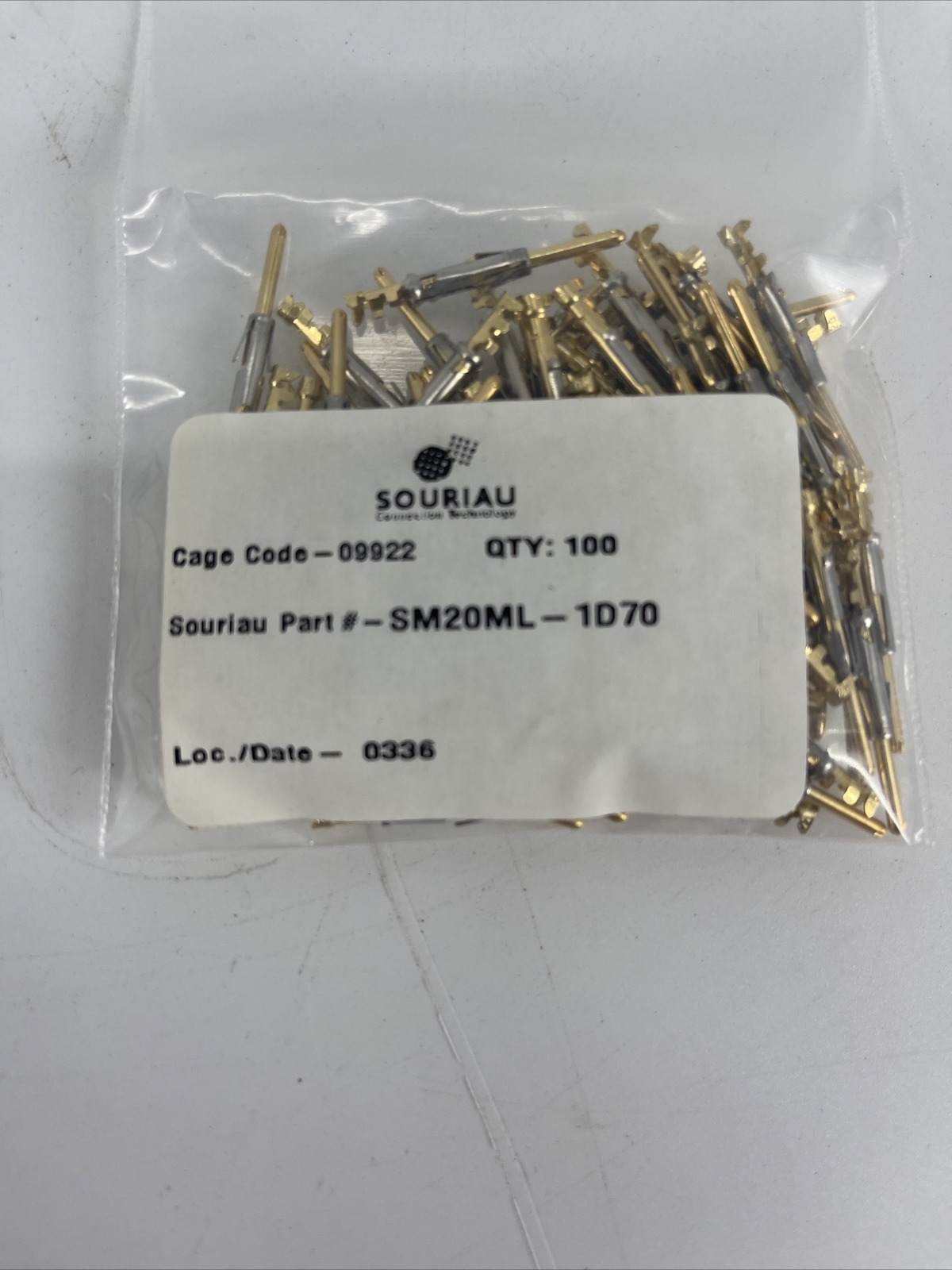 LOT OF 100 Souriau SM20ML-1D70 Circular Contact Connector Pin SM20ML1D70