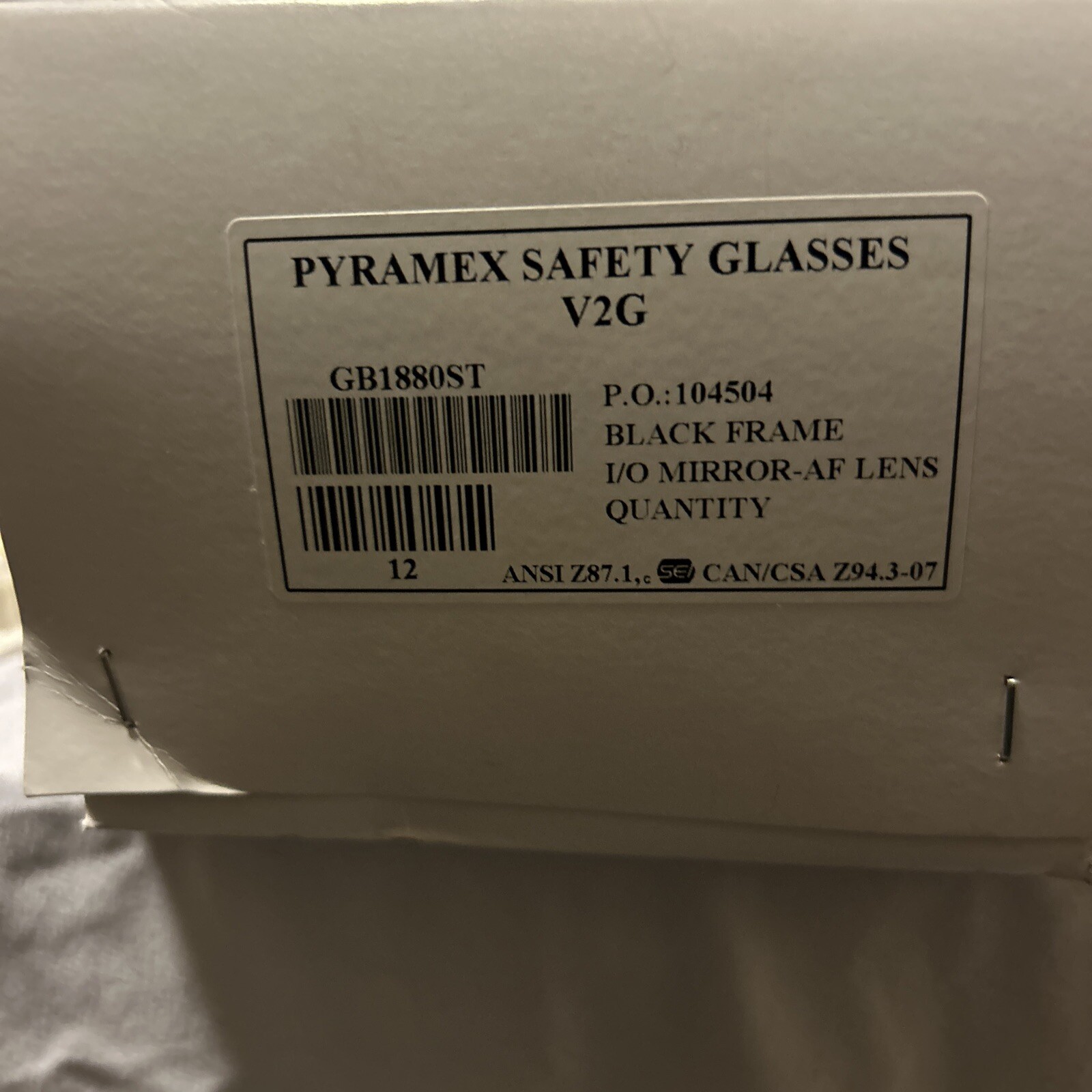 Pyramex V2G Safety Glasses with Black Strap. Box Of 12. Free Shipping!