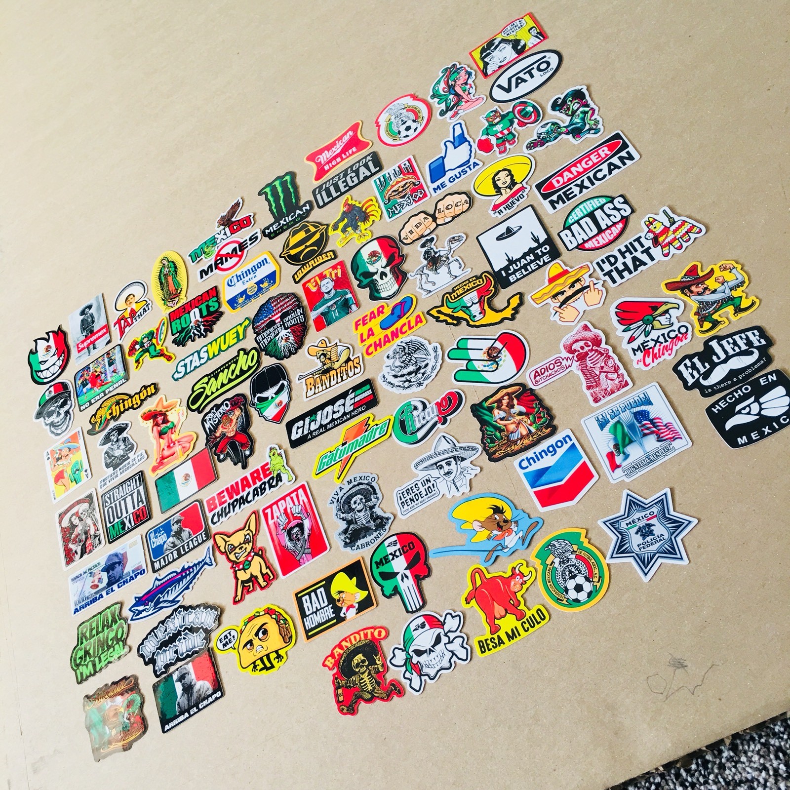 SUPER MEXICAN Hard Hat Stickers 82+ MEXICO HardHat Sticker & Decals, Helmet MX