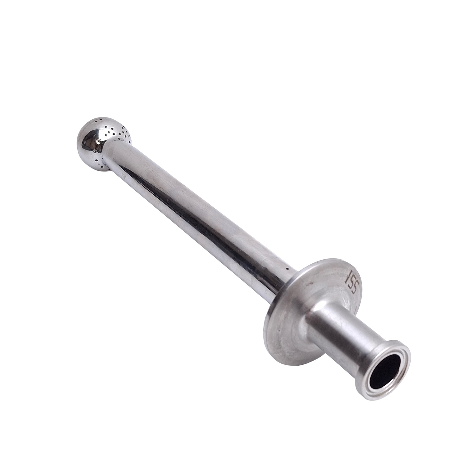 ISS Sanitary Supply Tube With Spray Ball, 1/2in Tri-Clamp 8.12in Internal Length