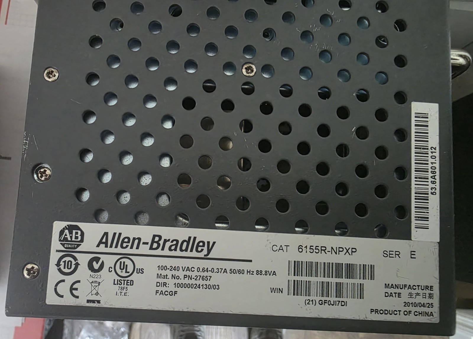 WORKING Allen-Bradley 200R Industrial Computer Unit CAT 6155R-NPXP