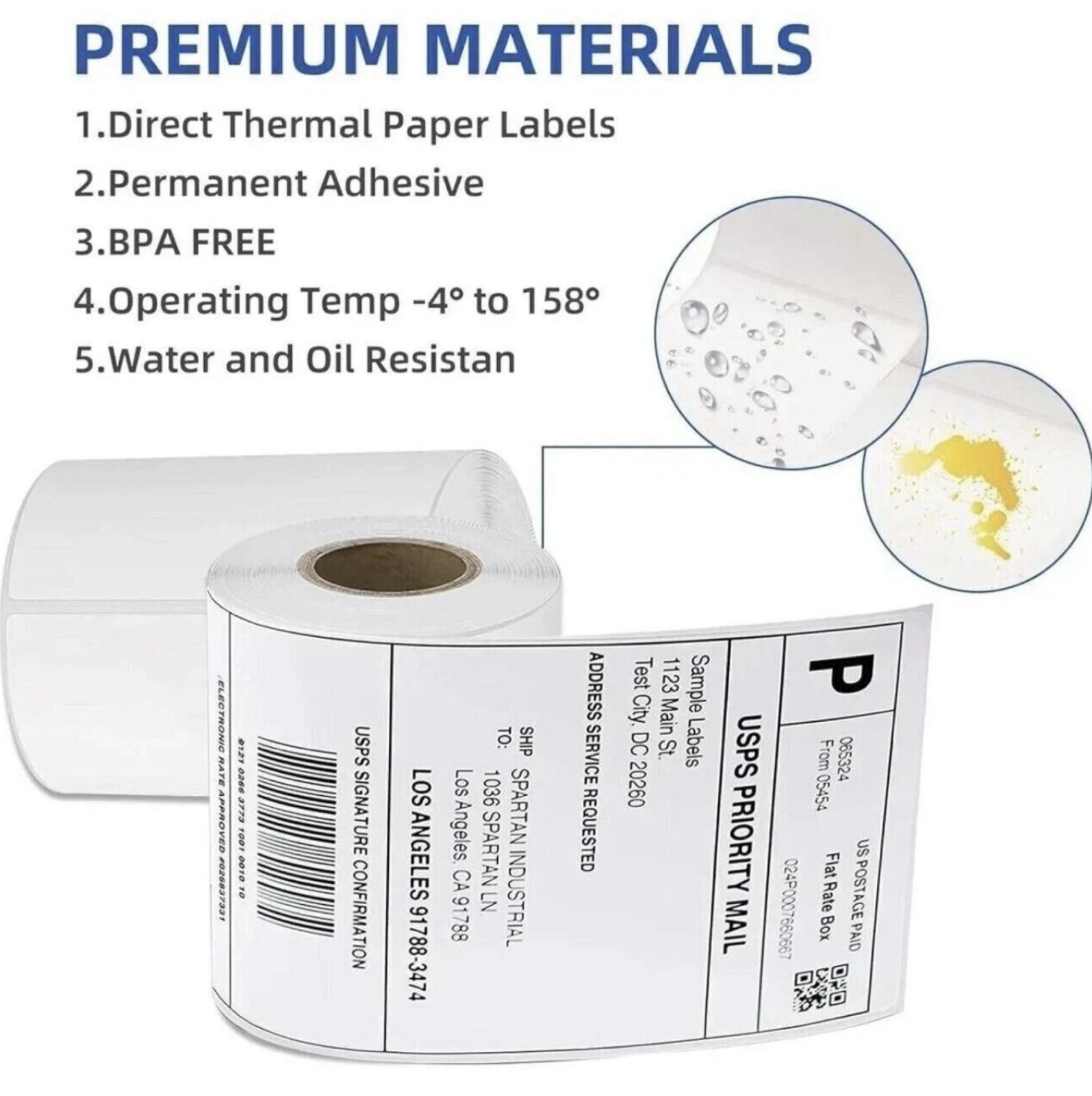 20 Rolls label 4×6 Direct Thermal Shipping 5000 labels Zebra Eltron ZP450 2844