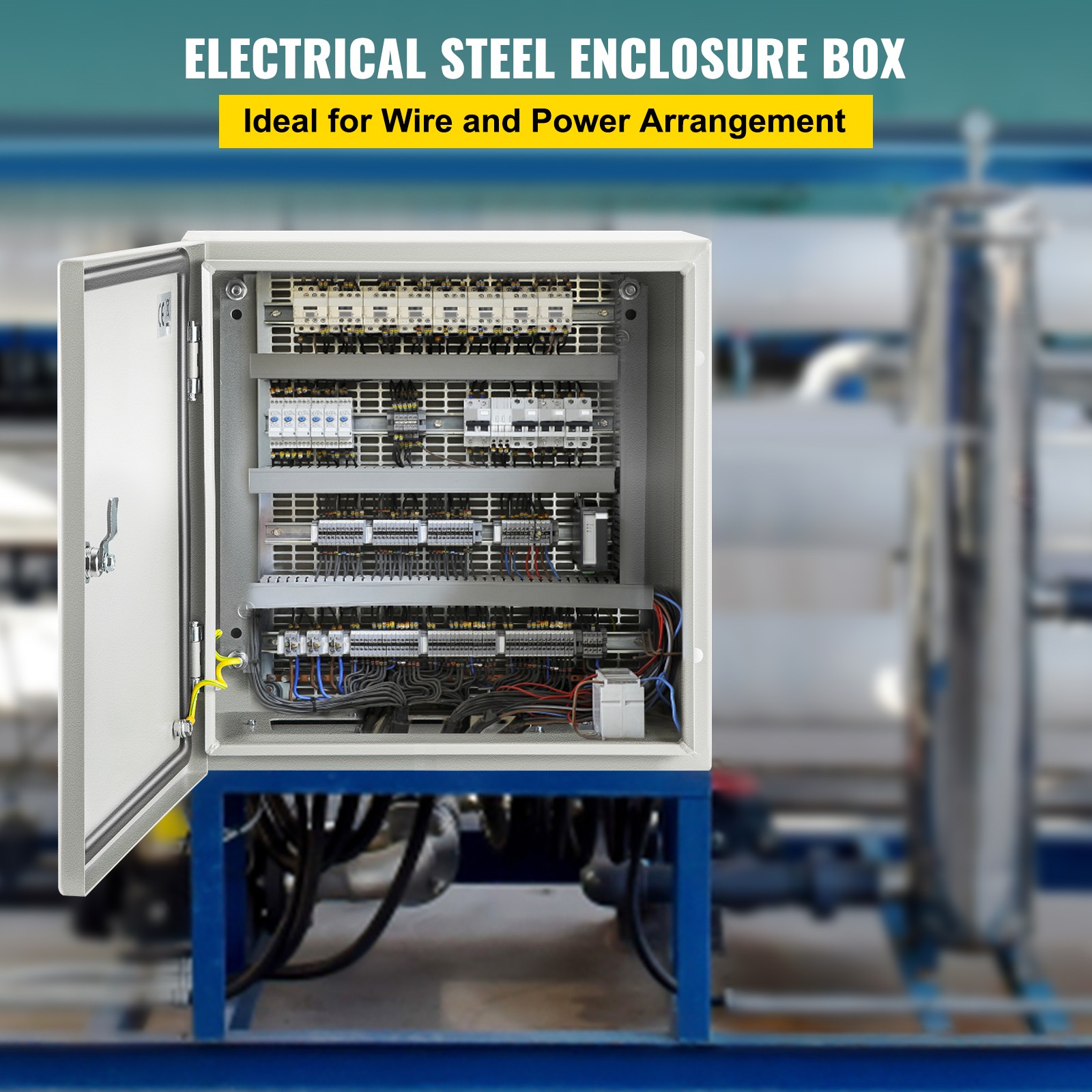 VEVOR 16x16x8” Carbon Steel Electrical Enclosure IP65 Wall Mount Junction Box